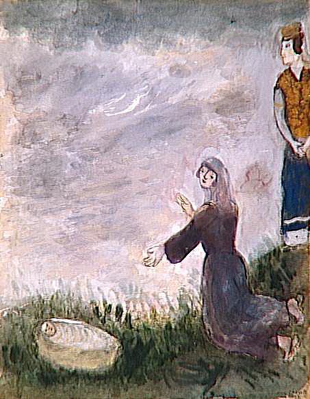 Moses wird von der Pharaonentochter Marc Chagall aus dem Wasser gerettet Ölgemälde